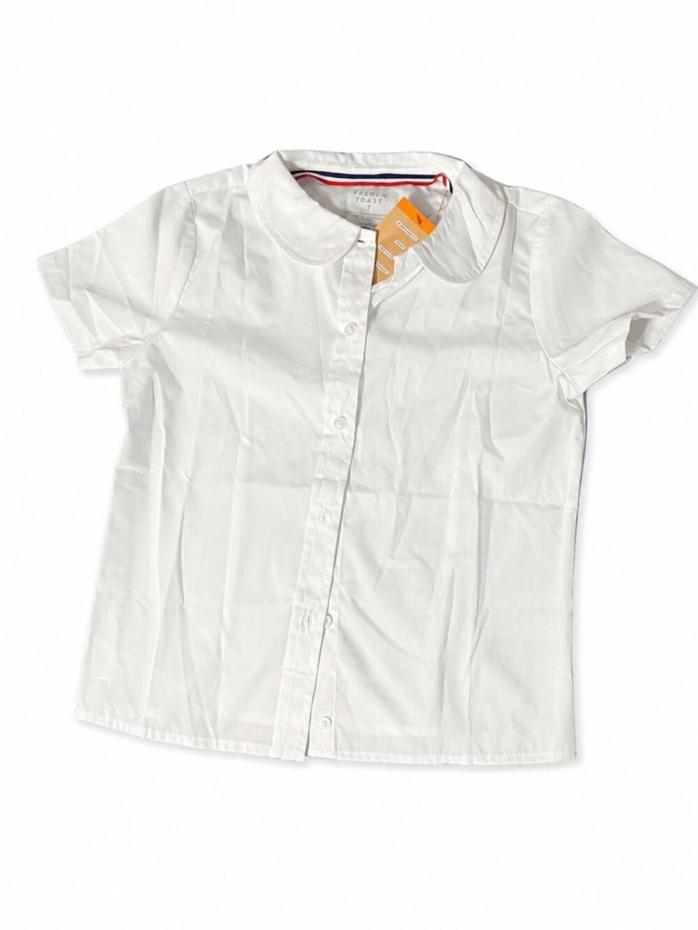 French Toast Girls School Uniform Short Sleeve Peter Pan Collar Shirt Size 7